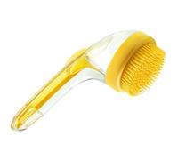 Dog Shower Brush - Pet Bath Scrubber for Grooming | Long Handle with Soap Dispenser, Soft Silicone Bristles for Shampoo Massage Bathing Small Medium Large Breed Cleaning Routine