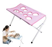 Dog Shower Hammock, Foldable Petgrooming Table with Eight Holes for Cats Small Dogs (Pink)
