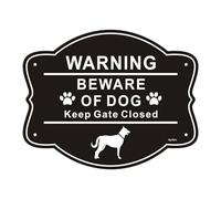 Dog Signs for Fence, 10x8 Inch Anti-Rust Aluminum “Beware of Dog” Sign for Home, Property, Yard, Patio, Lawn, Backyard, Pathway, Park, Gate, Halloween