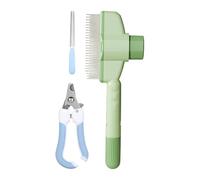 Dog Slicker Brush, Kitten Grooming Comb, Gentle Non-Slip Handle, Click Release Button, Soft Bristle Design, for Short-Haired Pets, Cats, Puppies, Home Grooming Care, 7.87x3.15 inches