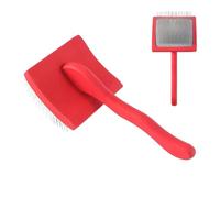 Dog Slicker Brush, Self Cleaning Grooming Comb, 7.87x3.74x2.76in Stainless Steel Pin Brush with Retractable Hair Release System, Effective Shedding and Detangling Tool, Pet Care Design, Home Bath Use