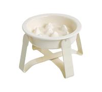 Dog Slow Feeder Bowl, Ceramic and Metal Anti-Choking Dish with Iron Stand, Portable for Travel, Indoor, Outdoor, Apartment, Kitchen, Healthy Eating for Puppies, Dogs