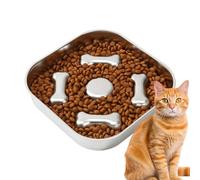 Dog Slow Feeder Bowl - Stainless Steel Anti-Slip Pet Bowl for Small, Medium, and Large Dogs - Bite-Resistant Slow Feeding Bowl for Healthy Eating Habits and Training for Dogs and Cats