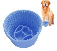 Dog Slow Feeder, Dog Bowls Anti Slip Suction Cups, Distraction Bowl Dogs, Interactive Licking Bowl, Anti Gulping Healthy Eating Bowl, Easy To Use, Portable for Stress Dog Bowl Non Slip
