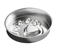 Dog Slow Feeder, Stainless Steel Feeding Bowl, Anti Choke Eating Dish, Non Slip Pet Food Plate for Apartment Weight Management Behavior Training Home Kitchen Living Room Dining Area Use Durable Safe
