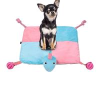 Dog Sniff Mat, Interactive Slow Feeding Pad, Puppy Feeding Toy, Pull Rope & Food Leaking Ball, Stimulating Mat for Indoors, Polyester & Cotton, 12x12 Inches