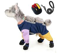 Dog Snowsuit with Attached Boots, 2026 New Anti Dirt Paw Protector Pants Dogs Suspender Boots, Dog Shoes Paw Protector for Outdoor Winter Snow Hiking Walking, for Small & Medium-Sized (Mix,L)