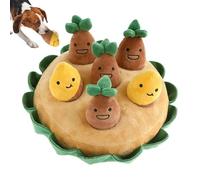 Dog Snuffle Mat - 9.45x7.87 Inches Interactive Pet Toy, Squeaky Potato Feature, Multifunctional Portable Brain Training Mat | Puzzle Sniffing Toy for Dogs Puppies Mental Stimulation Reward Feeding Fun