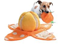 Dog Snuffle Mat, Orange Pet Sniffing Pad, Plush Interactive Feeder Puzzle, Naranja, Squeaky Toy with Crumpled Paper, Mental Stimulation for Large, Medium, Senior Breeds