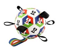 Dog Soccer Ball - Interactive Chew Training Toy, Puppy Herding Ball with Straps for Small, Medium, Large Dogs | Indoor and Outdoor Pet Toy Football with Straps for Chewing, Exercise, Training