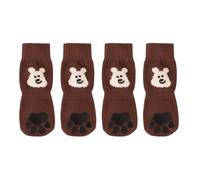 Dog Socks Adjustable Straps, 4-Piece Soft Anti Slip Paw Covers, Prevent Licking Pet Accessories, Secure Fit + Small Medium Large Breeds, Design + Living Room Bedroom Indoor Floor Apartment