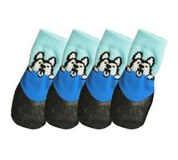 Dog Socks Anti Slip - 4 Piece Pet Boot Set for Paw Protection | Soft Cotton Blend with Grip Soles, Breathable Stretchable Design, Walking and Running Accessory for Puppies Dogs Winter Rain Snow