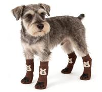 Dog Socks - Anti Slip Paw Protectors, Soft Adjustable Strap Booties with Lick Prevention Comfort Design, Indoor Traction Grip Feature, Ideal for Living Room Bedroom Floor Apartment Small Medium Large