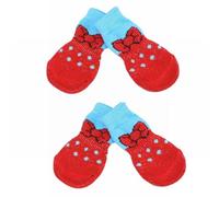 Dog Socks Non Socks for Small Dogs Pet Socks Indoor Puppy Doggy Anti Traction Socks for Hardwood Floors Wear Dog Coat 75 (rojo, S)