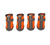 Dog Soft Sole Shoes Waterproof Breathable Non Slip Reflective Pet Boots for Outdoor Hiking and Walking 4 Pairs Rubber Sole (5#)