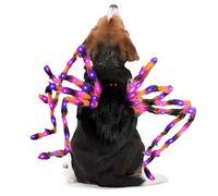 Dog Spider Costume, Funny Light-Up Halloween Cosplay Outfit for Pets, Festive Party Dress-Up for Dogs and Puppies, Ideal for Celebration Events, Photos, and Pet Enjoyment