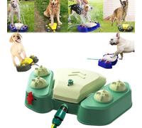 Dog Sprinkler for Outdoor, Paw-Activated Large Dog Water Fountain with Adjustable Spray Pet Water Toys, Garden Pet Bath Toy, Outdoor Dog Shower in Outdoor Garden Yard (Green)