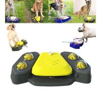 Dog Sprinkler for Outdoor, Paw-Activated Large Dog Water Fountain with Adjustable Spray Pet Water Toys, Garden Pet Bath Toy, Outdoor Dog Shower in Outdoor Garden Yard (Yellow)