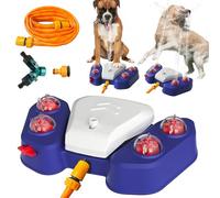 Dog Sprinkler for Outdoor, Paw-Activated Large Dog Water Fountain, with Adjustable Spray Pet Waters, for Play and Drinking in Outdoor Garden Yard for Dogs, Dog Water Fountain (Blue)
