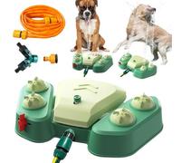 Dog Sprinkler for Outdoor, Paw-Activated Large Dog Water Fountain, with Adjustable Spray Pet Waters, for Play and Drinking in Outdoor Garden Yard for Dogs, Dog Water Fountain (Green)