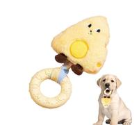 Dog Squeak Toys - Cheese Shaped Plush Calming Sound Pet Toy, Soft Dog Teething Squeaky Toy for Puppies and Dogs, Interactive Enrichment Play Toys for Indoor Outdoor Training Ejercise & Family Playtime