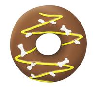 Dog Squeaky Toy - Interactive Pet Donut Chew, Durable Plush Sound Plaything for Energetic Canine Training, Fun Entertainment Treat for Puppy or Adult Breed, Stress Relief Biting Cushion, Lightweight