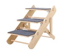 Dog Stair, Foldable Stair with 3-Steps, Small Dog Ramp for Home, Living Room, Bedside, Bedroom, Sofa, Couch, Chair Access, Convenient Climbing Solution for Beds, Sofas, 19.69x15.75x11.81 Inches
