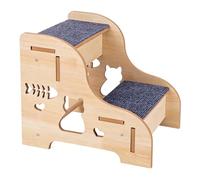 Dog Stairs for Bed - 34x30x29.5cm Wooden Pet Stairs, Non-Slip Heavy Duty Stair, Stable Pet Steps for Indoor Outdoor Living Room Bedroom Bedside Couch Sofa Furniture Car Senior Elderly Puppy
