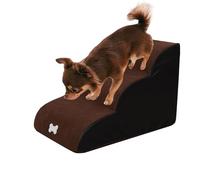 Dog Stairs - Pet Steps For Small Dogs | Dog Bed Steps | High Density Foam Climbing Ladder 3 Tiers | Removable Washable Non-Slip Pets Step, Soft Foam Dogs Ladders For Injured, Older Cats