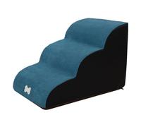 Dog Stairs - Pet Steps For Small Dogs | Dog Bed Steps | High Density Foam Climbing Ladder 3 Tiers | Removable Washable Non-Slip Pets Step, Soft Foam Dogs Ladders For Injured, Older Cats