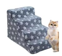 Dog Stairs - Plush Sponge 54x37x39cm | Cat Steps For Vehicle, Detachable Household Kitten Ramp | Indoor Pet Stairs For Puppies, Cats, Sofa, Bed, Living Room, Bedroom, Windowsill