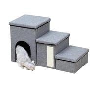 Dog Stairs with Storage | Foldable Trunk Organizer | Pet Ladder Storage Box | Cat Stairs Storage Solution | Stable Dog Steps for High Beds | for Easy Storage and Includes a Removable Cushion
