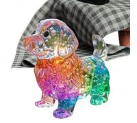 Dog Statue - Rainbow Gradient Resin Modern Art,Cute Animal Figurines Desk Decor - for Indoor Outdoor Table Desk Garden Bedroom Office Yard Lawn Shelf Christmas Birthday Easter
