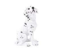 Dog Statue Resin Cute Look Waterproofing Anti Fade Lifelike Appearance Puppy Tabletop Ornament Decorative Figurine for Home Outdoor (Yellow) (Black) (Spotted Dog)