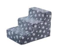 Dog Steps, 3-Step Pet Stairs Ladder, Removable Washable Cover, Lightweight Foam Structure, Non-Slip Climbing Ramp for Small Dogs, Cats, Sofa, Bed, Chair, 15.35x12.99x11.42 Inches