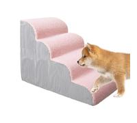 Dog Steps For High Bed - Lightweight Portable Pet Ladder, Removable Easy Wash Fabric, Stable Non Skid Bottom, Safety Climbing Aid Home Accessory, Multi Step Puppy Stairs | For Older Cats