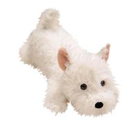 Dog Stuffed Animal - Cute Plush Animal Puppy Toy | Lying White Dog Soft