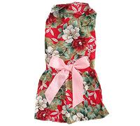 Dog Summer Dress for Girl Dogs | Sleeveless Vest Skirt with Back Bow | Polyester Pet Clothes for Sun Protection/Daily Use/Photos (XZD300 Red XS)