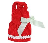 Dog Summer Dress for Girl Dogs | Sleeveless Vest Skirt with Back Bow | Polyester Pet Clothes for Sun Protection/Daily Use/Photos (XZD226 Red S)