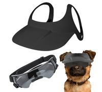 Dog Sun Hat, Adjustable Goggles Cap, 4.72x1.57in Pet Sunbonnet Ear Holes, Summer Doggy Visor, Small Breeds Protective Sunglasses for Puppies, Hot Weather and Outdoor Adventures