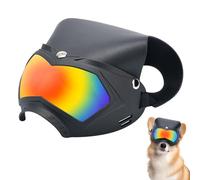 Dog Sunglasses, Dustproof UV Protection, Shock Resistant Helmet, Adjustable Strap Secure Fit, Removable Pet Accessories, Great for Outdoor Camping, Summer Festivals and Travel