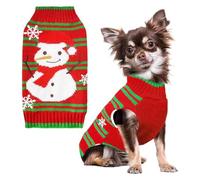 Dog Sweater - Soft Warm Christmas For, Cute Red Outfit with, Wear, Easy Fit, Pet Apparel Tool, Christmas Sweater Accessory for Thanksgiving Holiday Birthday Party Home Room Outdoor Park Garden WA