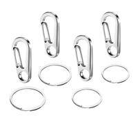 Dog Tag Clip - Stainless Steel Quick Clips For Pet Collars | Secure Dog Cat Positioning Device Supplies For Outdoor Activities, Walking, Hiking, And Outgoing Travel Adventures, 4*Pc