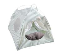 Dog Tent, Cat Tent Indoor Semi-Enclosed, Comfortable Animal Resting Cushion, Mesh Design with Removable Features, 36x36x36cm, Ideal for Small Pets, Bunnies, Indoor Use, Pink/Green