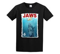 Dog Themed Jaws Caricature Art Print John Lafree Transparent Unisex 100% Cotton Short-Sleeve T-Shirts Black L