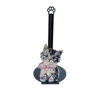 Dog Toilet Paper Holder - Standing Cute Cat Dog Wooden Decor, Large Size with Detached Base, Paper Towel Holder, Aesthetic Animal Stand, for Bathroom Kitchen Cabinet Inside