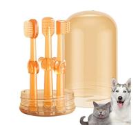 Dog Toothbrush, Pet Cleaner, Soft Bristle Brush, 3.74x2.17x2.17 inches, Complete Oral Care Set, Teeth and Tongue Hygiene Tool for Cats, Home Grooming Routine
