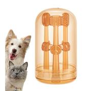 Dog Toothbrush, Pet Toothbrush with Soft Bristles, 1-Set Teeth and Tongue Care Cleaning Tool for Dogs, Cats, Large, Medium, Small Breeds, Pp, Silicone, 3.74x2.17x2.17 Inches