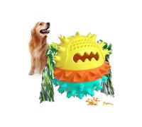 Dog Toy Ball, Puppy Teeth Toy, Squeaky Food Spill Ball / Chew Toy / Teeth Cleaning Ball / Rebound Toy for Training