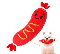 Dog Toys with Squeaker - Hot Dog Shape Plush Chewing Supplies | Puppy Grinding Teeth Toy for Indoor Play Outdoor Fetch, Apartment Bedroom Living Room Exercise Routine, Trainers and Animal Lovers